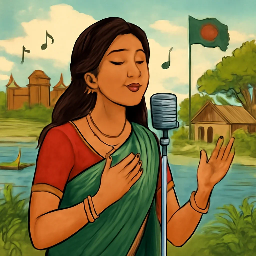 Bangla Songs topic illustration with relevant visual detail