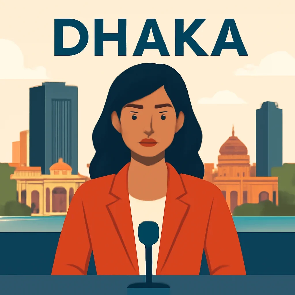 Dhaka News closing illustration for Radio Dhaka