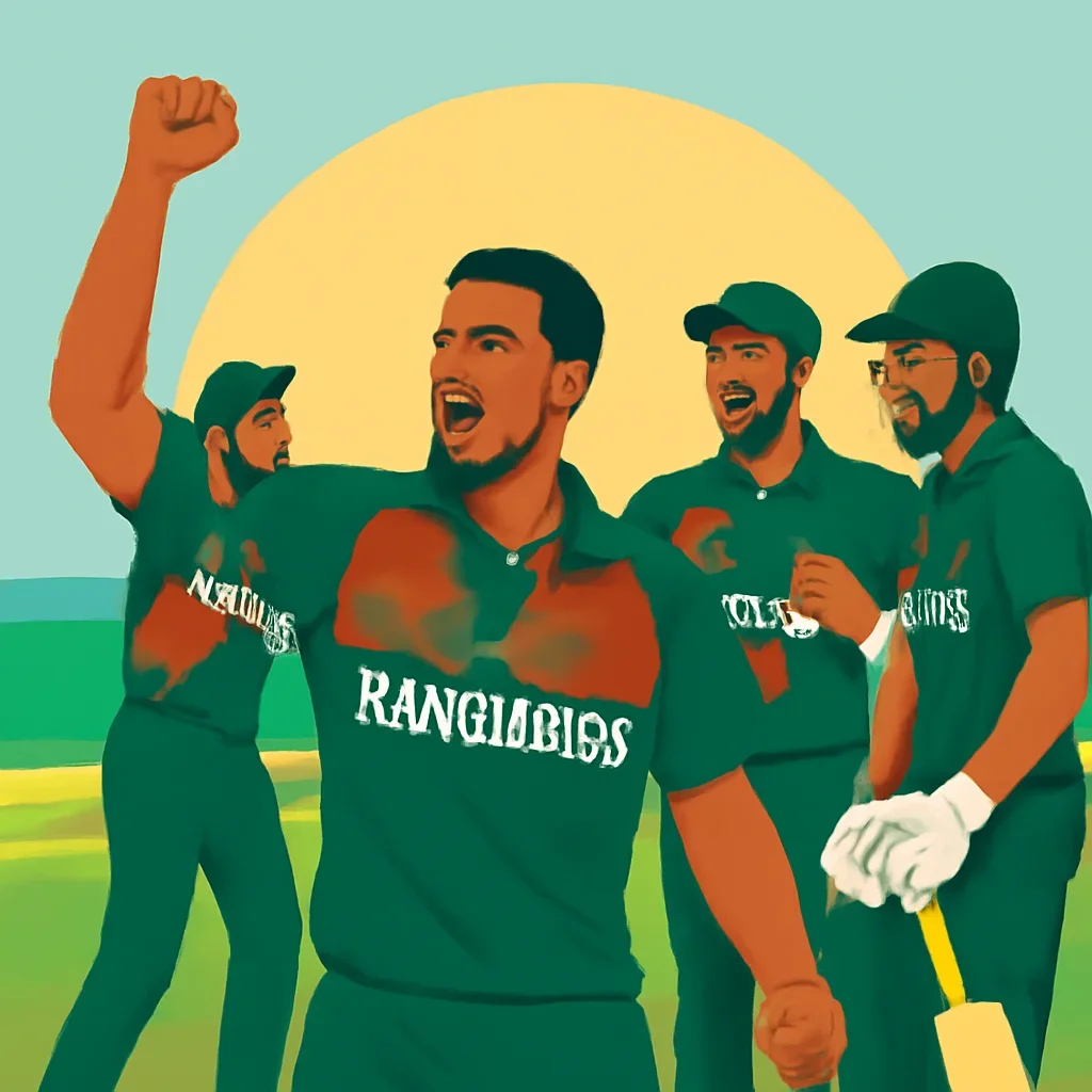 Bangladesh National Cricket Team closing illustration for Radio Dhaka