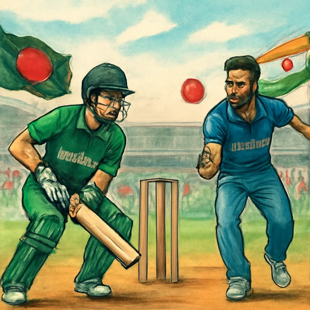 Bangladesh vs India Cricket topic illustration with relevant visual detail