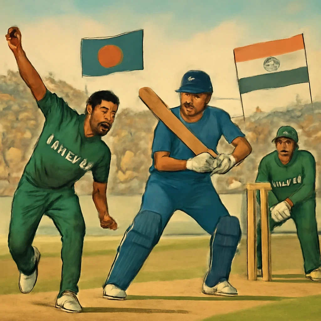 Bangladesh vs India Cricket topic illustration with relevant visual detail
