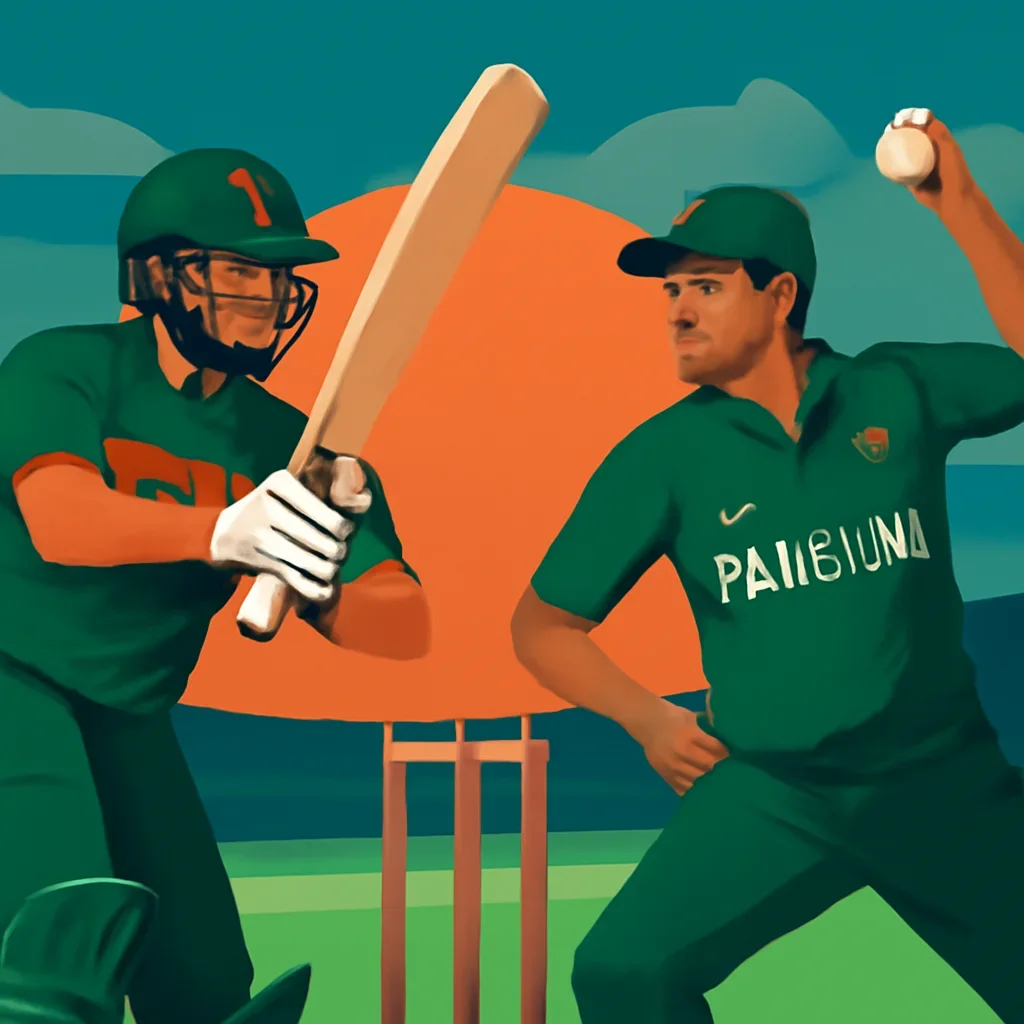Bangladesh vs Pakistan Cricket closing illustration for Radio Dhaka